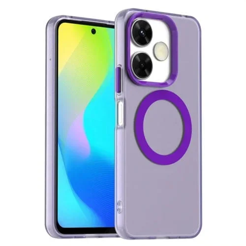 Funda Híbrida de TPU para PC con Protección Contra Caídas y Protección Contra Caídas para Redmi Note 13R (Morado)
