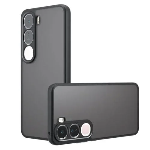 Funda Híbrida de TPU y PC con Orificios Precisos para Vivo Y300/V40 Lite (Negro Esmerilado)