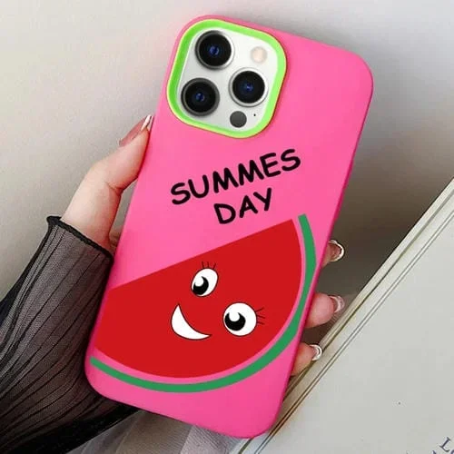 Funda Híbrida para iPhone 12 Pro Max Sandía PC TPU (Rojo Rosa)