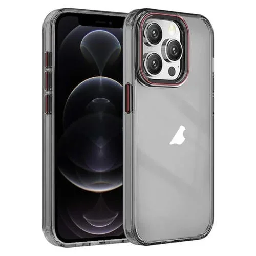Funda híbrida para iPhone 12 Pro PC y TPU (Transparente y Negra)