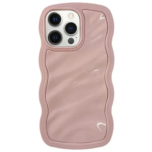 Funda Híbrida para iPhone 12 Pro TPU y PC con Ondas Color Sólido (Rosa)