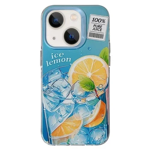 Funda híbrida para iPhone 15 PC de TPU Naranja (Azul)