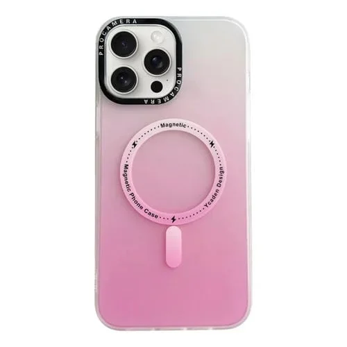 Funda híbrida para iPhone 15 Pro Max Magsafe Imd Gradient PC y TPU (Rosa)