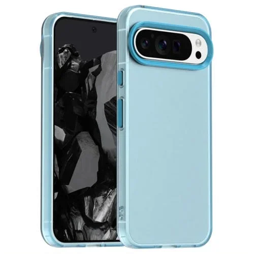 Funda híbrida TPU a prueba de golpes para Google Pixel 9 Pro Candy PC (Azul)