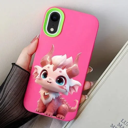 Funda híbrida TPU Loong Baby para iPhone Xr protección (Rosa Rojo)