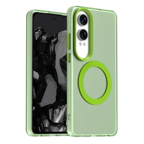 Funda híbrida TPU OnePlus Nord CE4 Lite Candy Magsafe PC (Verde)