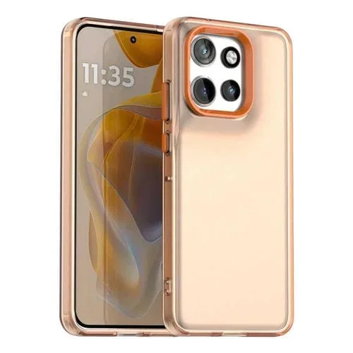 Funda Híbrida TPU para Motorola Thinkphone 25 Candy PC a Prueba de Golpes (Naranja)