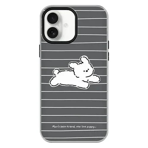 Funda híbrida TPU Policarbonato iPhone 15 Pro Max Tacto Sedoso (Running Puppy Black)