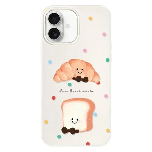 Funda híbrida TPU Policarbonato iPhone 16 Pan con Lunares Blanco