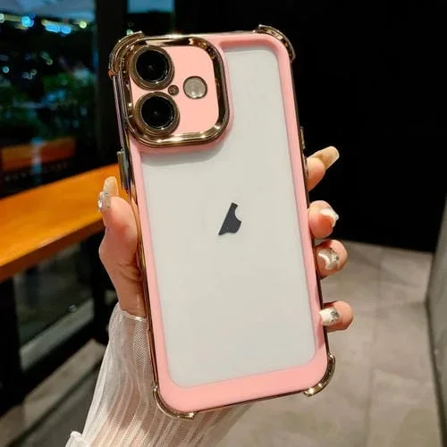 Funda híbrida TPU Policarbonato iPhone 16 Plus protección dos colores (Rosa)