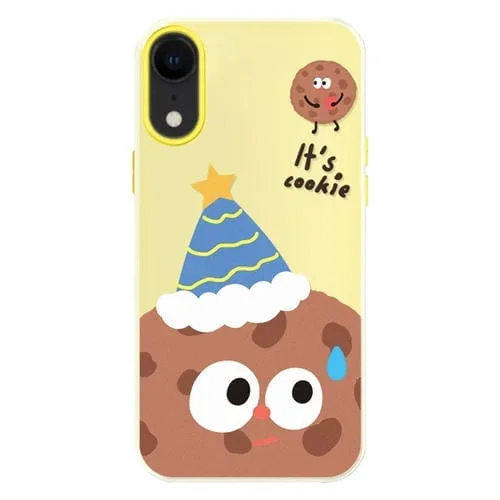 Funda híbrida TPU Policarbonato iPhone Xr Protección Tacto Sedoso (Celebration Cookies Yellow)