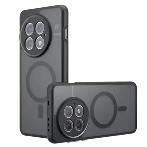 Funda híbrida TPU y PC con orificio Magsafe para OnePlus 13 (Negro Esmerilado)