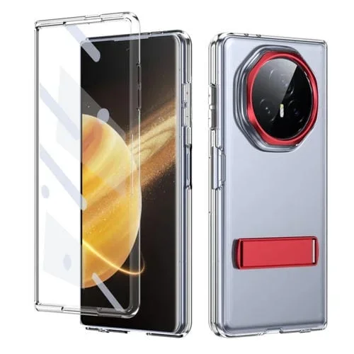 Funda híbrida TPU y PC con soporte para Honor Magic V3 (Rojo)