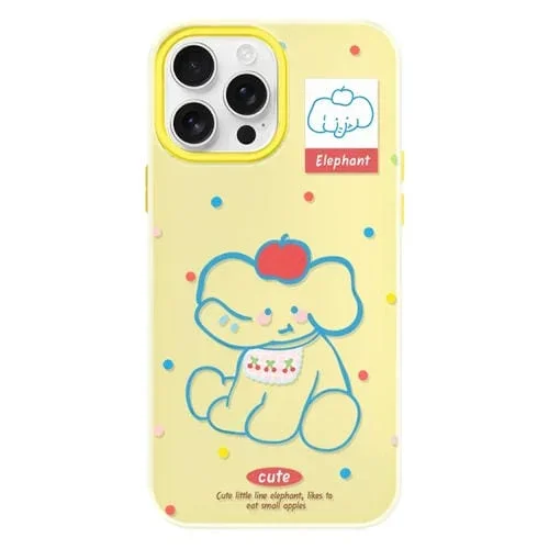 Funda híbrida TPU y PC iPhone 13 Pro Max Elefante de Manzana (Amarillo)