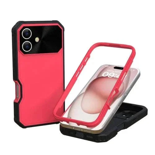 Funda híbrida TPU y PC Magsafe para iPhone 16 (Roja)