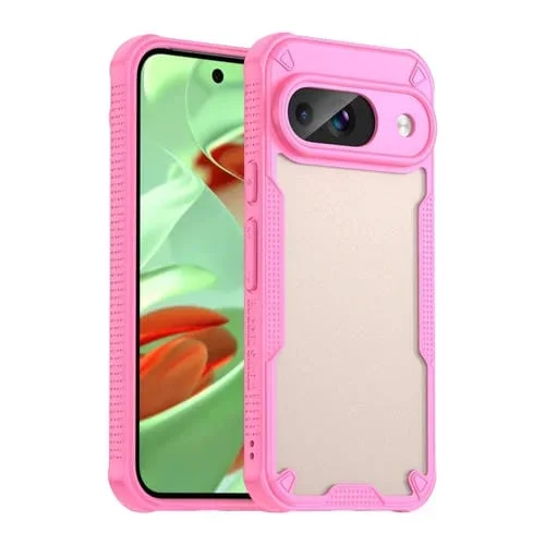 Funda híbrida TPU y PC para Google Pixel 9 con protección Glaseada (Rosa)