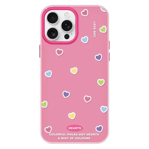 Funda híbrida TPU y PC para iPhone 15 Pro (Rojo, Rosa, Amor)
