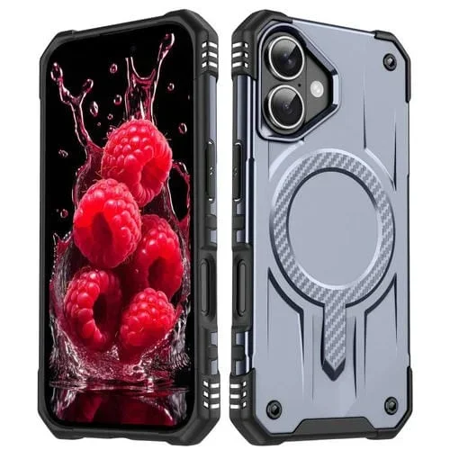 Funda híbrida TPU y PC Straship Magsafe para iPhone 16 (Gris)