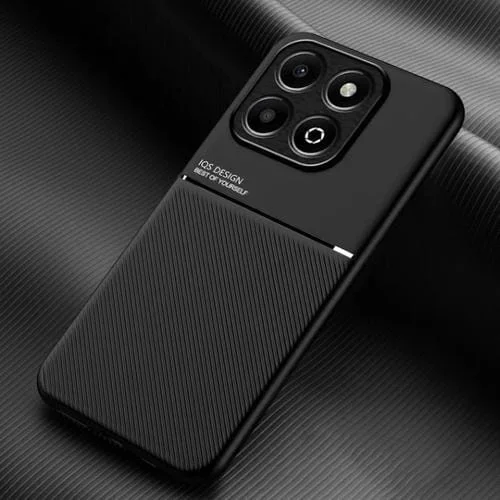 Funda híbrida TPU y Policarbonato Honor X6B con diseño magnético y tiras inclinables (Negro)