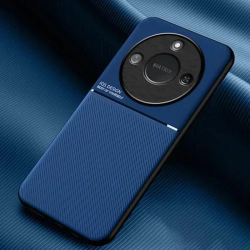 Funda híbrida TPU y Policarbonato para Honor X60 con diseño magnético y tiras inclinables (Azul)