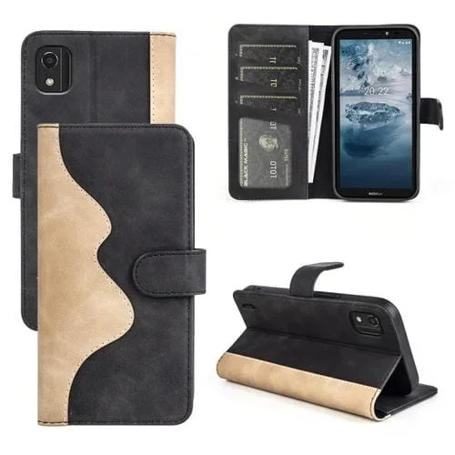 Funda Horizontal de Cuero para Nokia C2 2nd Edition (Negro)