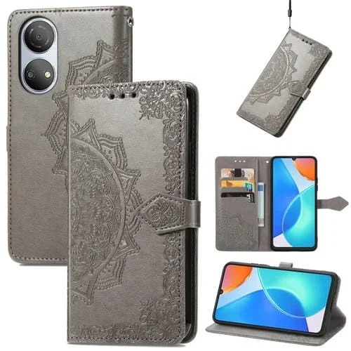 Funda Horizontal Flip de Cuero Mandala Flower para Honor Play 30 Plus / X7 (Gris)