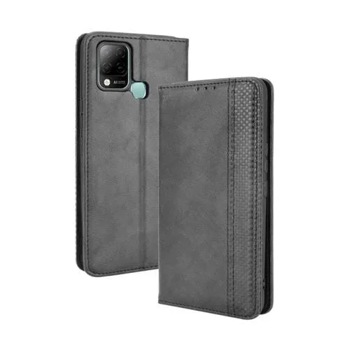 Funda Horizontal Flip Infinix Hot 10S / 10S Nfc / 10T Hebilla Magnética Soporte Ranuras Tarjetas Marco Fotos (Negro)