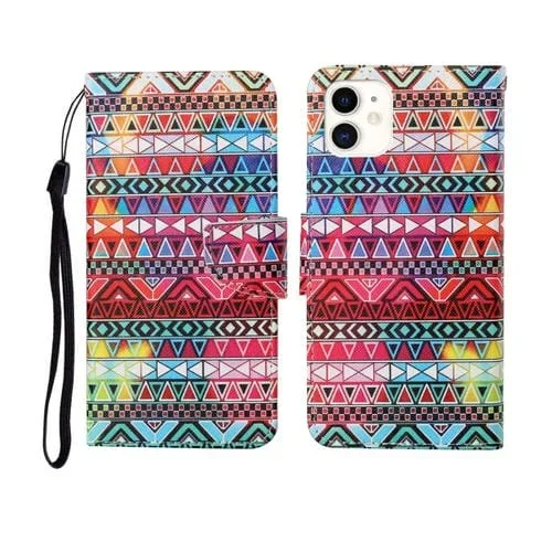 Funda Horizontal Flip Leather para iPhone 11 Patrón Pintado Estilo Étnico Tribal