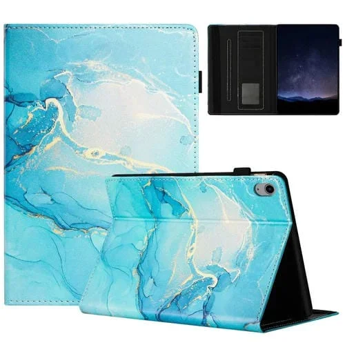 Funda Inteligente Cuero de Lichi Diseño Mármol para iPad Mini 6 (Verde)