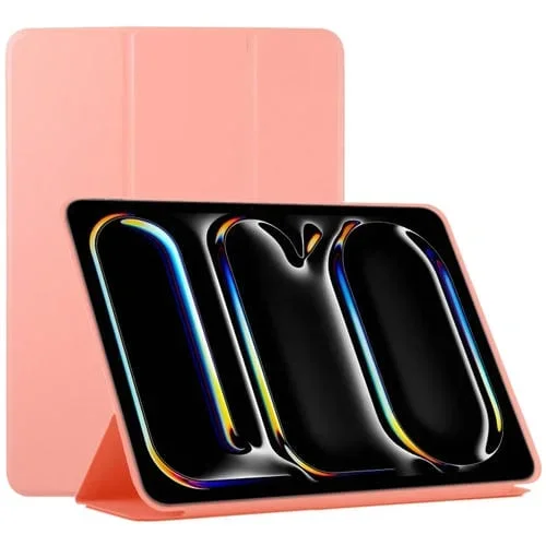 Funda Inteligente de PU para iPad Pro 11 (2024) con Clip de Doble Cara y Cierre Magnético (Naranja)