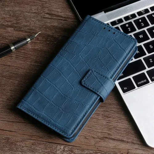 Funda Itel Vision 1 Pro Skin Feel Crocodile Magnetic Clopp Foothip (Azul)