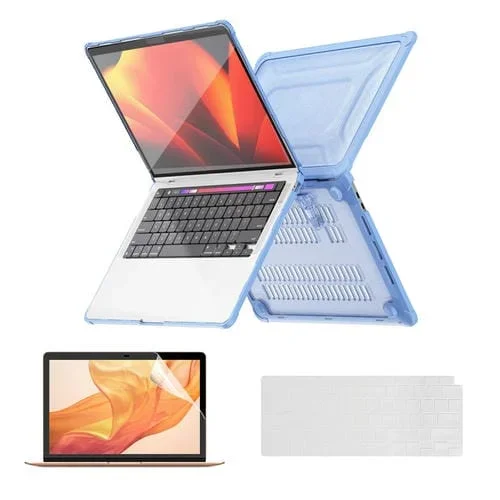 Funda MacBook Air 13.3 Enkay Hat-Prince 3 en 1 Soporte Carcasa Rígida Película Teclado TPU Protector Pantalla Pet (Azul Claro)