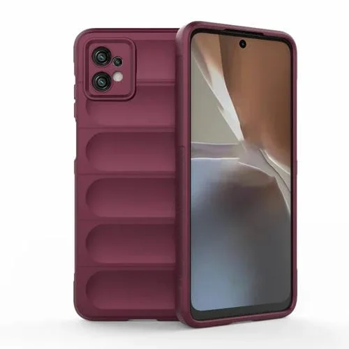 Funda Magic Shield TPU + Estuche Franela para Motorola Moto G32 (Rojo Vino)
