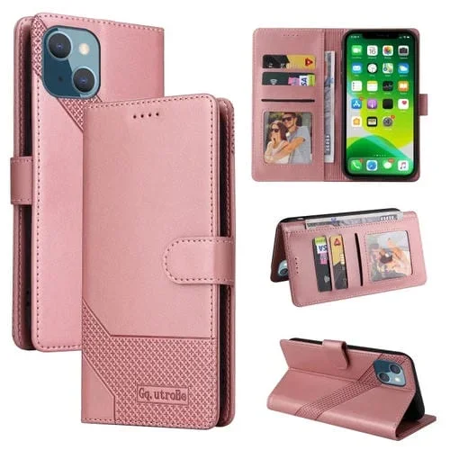 Funda Magnética de Cuero Gqutrobe para iPhone 13 Mini Skin Feel (Oro Rosa)