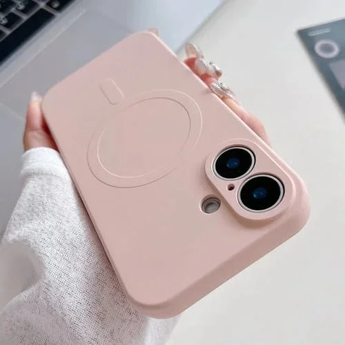 Funda Magnética de Silicona Líquida para iPhone 16 (Rosa)