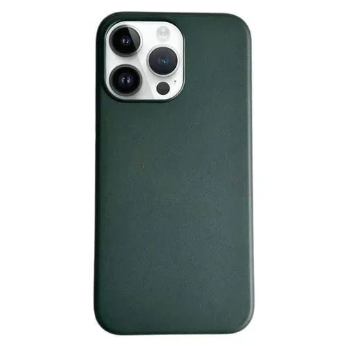 Funda Magnética Magsafe iPhone 12 Pro Max Cuero Color Puro (Verde Oscuro)