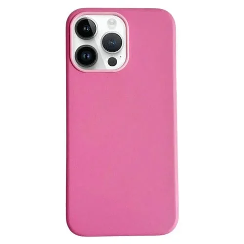 Funda magnética Magsafe para iPhone 14 Pro Max de cuero color puro (Rosa)