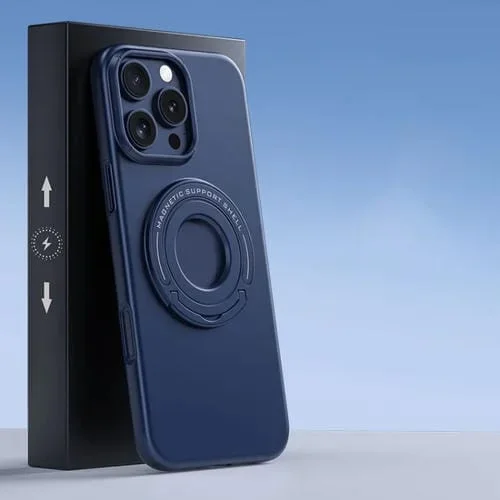 Funda Magnética para iPhone 16 Pro con Soporte para Carrito y Cierre Magnético Magsafe (Azul Oscuro)