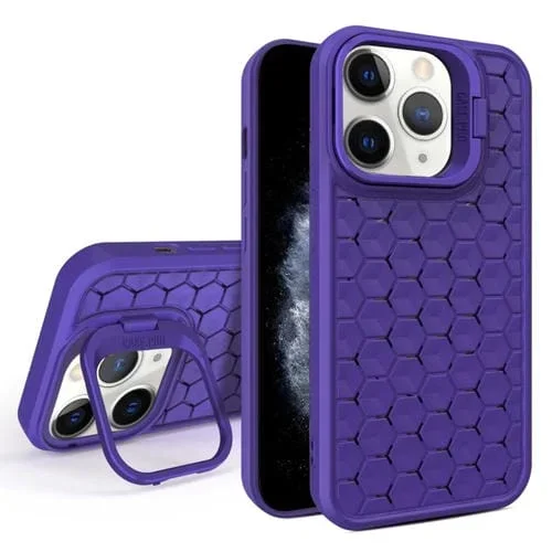 Funda Magnética para Teléfono iPhone 11 Pro Honeycomb Radiating Lens Holder (Púrpura)
