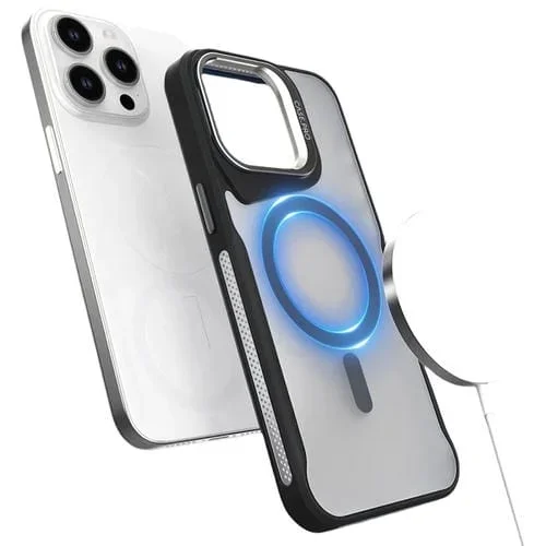 Funda Magnética para Teléfono Magsafe con Soporte de Metal para iPhone 13 Pro Max/12 Pro Max (Negra)