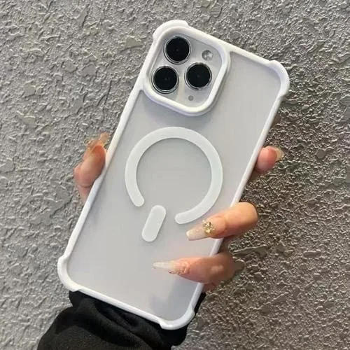 Funda MagSafe semitransparente con tacto esmerilado para iPhone 11 Pro Max (blanca)