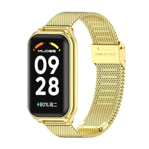 Funda Metal Shell y Correa Milanesa Metal para Redmi Band 2 (Oro)