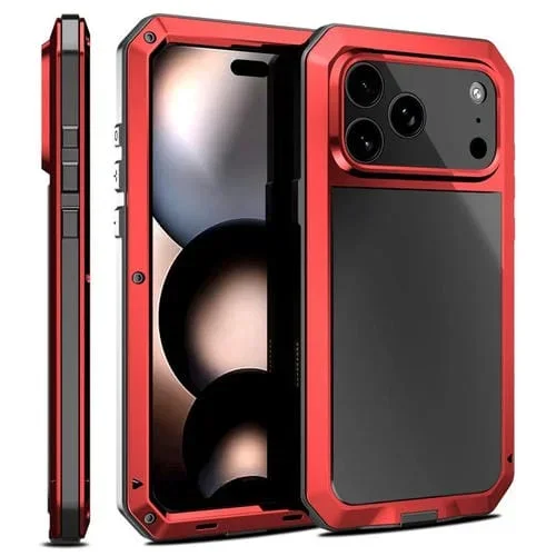 Funda metálica triple a prueba de golpes RedPepper para iPhone 17 Pro (roja)