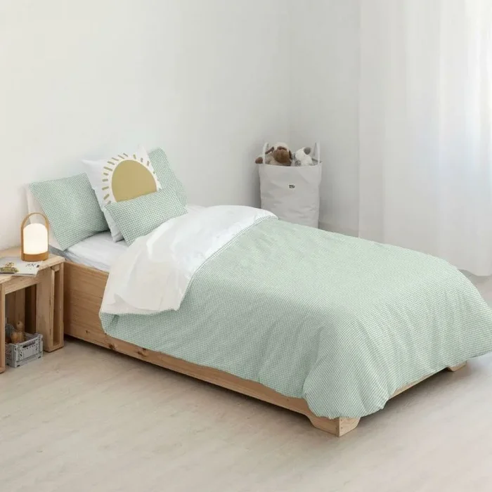 Funda nórdica kids&cotton vichy menta 175 hilos 180 x 220 cm