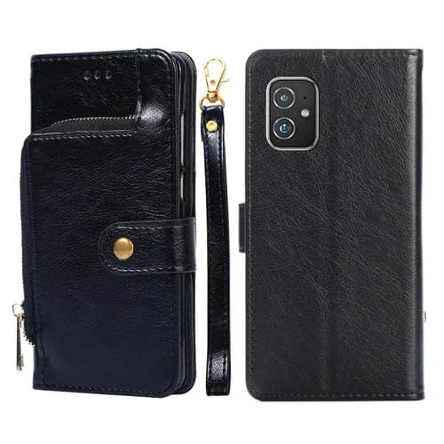 Funda para Asus Zenfone 8 Zs590Ks Bag PU + TPU Flip Horizontal Leather Case (Negro)