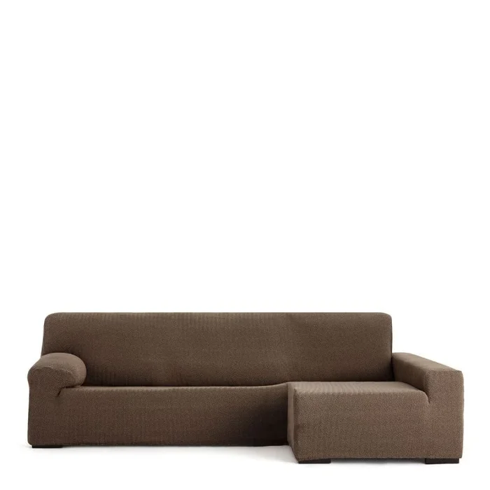 Funda para chaise longue de brazo largo derecho eysa jaz marrón 180 x 120 x 360 cm