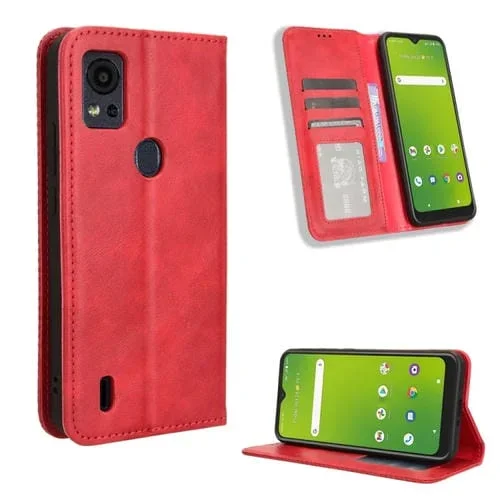 Funda para Cricket Icon5 de Cuero con Textura Retro y Hebilla Magnética (Rojo)