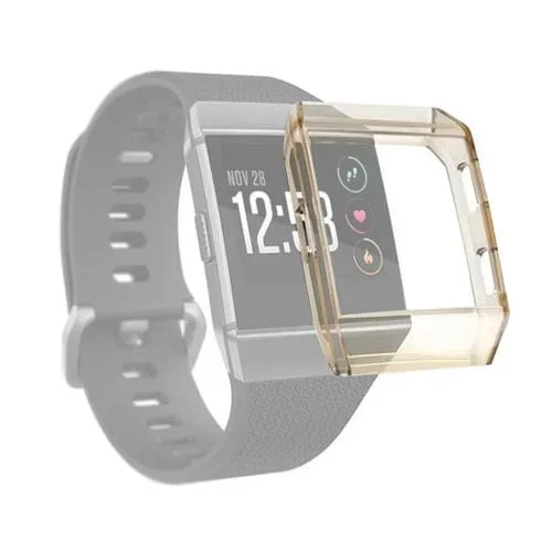Funda para Fitbit Iónico TPU Cobertura Completa (Negro Transparente)