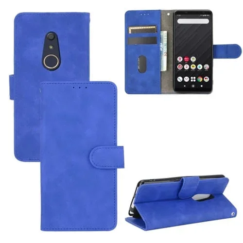 Funda para Fujitsu Arrows Be4 (F-41A) Piel Sintética con Hebilla Magnética, Soporte y Ranuras (Azul)