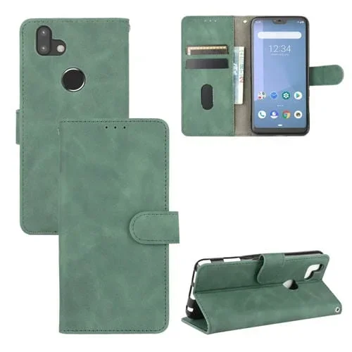 Funda para Fujitsu Arrows Rx (Arrows M05) Piel Sintética con Hebilla Magnética, Soporte y Ranuras (Verde)